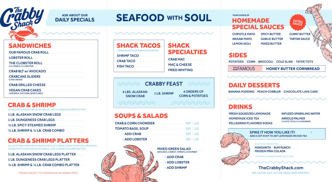 The Crabby Shack Menu